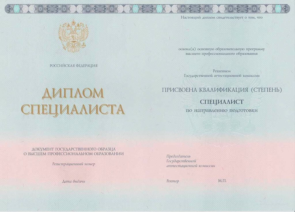 Диплом о высшем образовании 2013 года 